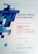 The Bachelor of Science certificate The Bachelor of Science certificate