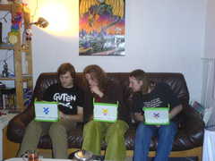 Christian, Bram and Sjoerd playing with XOs